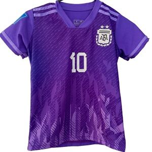 Argentina Kids Purple Number 10 (Messi) Soccer Jersey